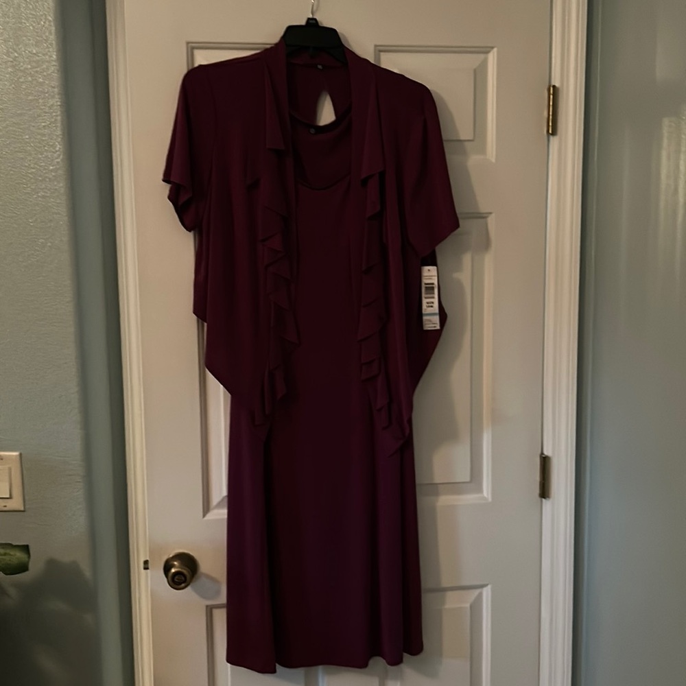 Tianna berry colored dress with matching jacket.
